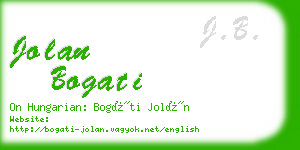 jolan bogati business card